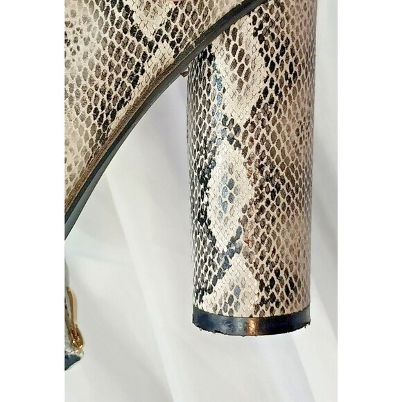 Cape Robbin Snake Reptile Print High Round Heel Shoes Booties Boots Women's 9M - Picture 7 of 13